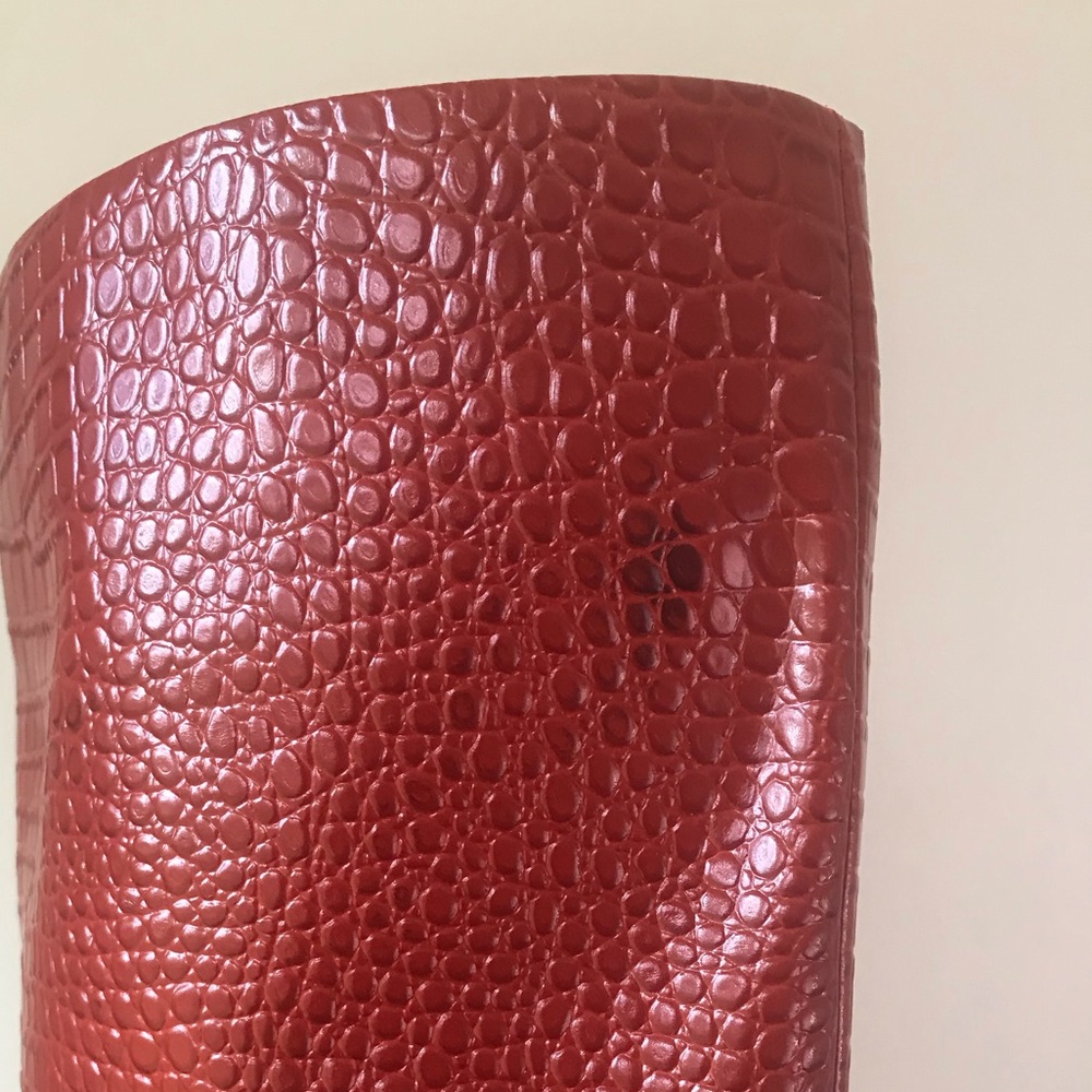 Sam Edelman Raakel Knee High Red Crocodile Boots - Picture 7 of 10